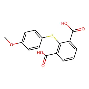 2-(4-Methoxyphenyl)sulfanylbenzene-1,3-dicarboxylic acid structure