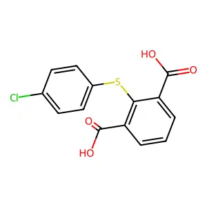 2-[(4-Chlorophenyl)sulfanyl]benzene-1,3-dicarboxylic acid structure