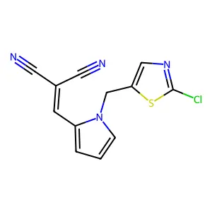 2-({1-[(2-chloro-1,3-thiazol-5-yl)methyl]-1H-pyrrol-2-yl}methylene)malononitrile structure