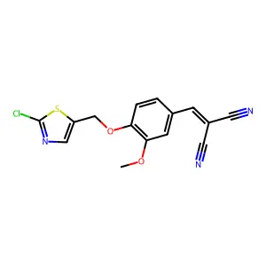 2-({4-[(2-chloro-1,3-thiazol-5-yl)methoxy]-3-methoxyphenyl}methylene)malononitrile structure