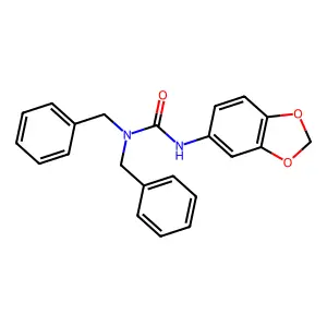 N'-(1,3-benzodioxol-5-yl)-N,N-dibenzylurea structure