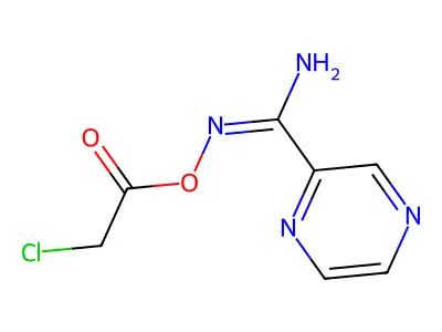 [[Amino(pyrazin-2-yl)methylidene]amino] 2-chloroacetate structure