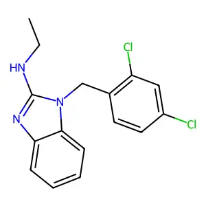 1-(2,4-dichlorobenzyl)-N-ethyl-1H-1,3-benzimidazol-2-amine structure