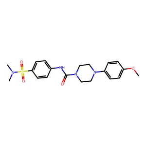 N-[4-(dimethylsulfamoyl)phenyl]-4-(4-methoxyphenyl)piperazine-1-carboxamide structure