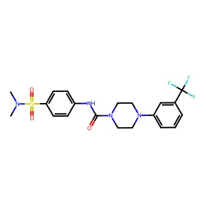 N-[4-(dimethylsulfamoyl)phenyl]-4-[3-(trifluoromethyl)phenyl]piperazine-1-carboxamide structure