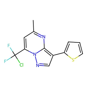 7-[Chloro(difluoro)methyl]-5-methyl-3-(2-thienyl)pyrazolo[1,5-a]pyrimidine structure