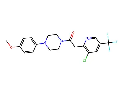 2-[3-chloro-5-(trifluoromethyl)-2-pyridinyl]-1-[4-(4-methoxyphenyl)piperazino]-1-ethanone structure