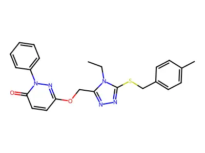 6-({4-ethyl-5-[(4-methylbenzyl)sulfanyl]-4H-1,2,4-triazol-3-yl}methoxy)-2-phenyl-3(2H)-pyridazinone structure