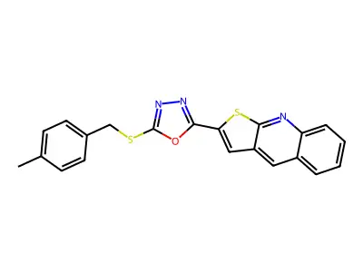2-{5-[(4-Methylbenzyl)sulfanyl]-1,3,4-oxadiazol-2-yl}thieno[2,3-b]quinoline structure