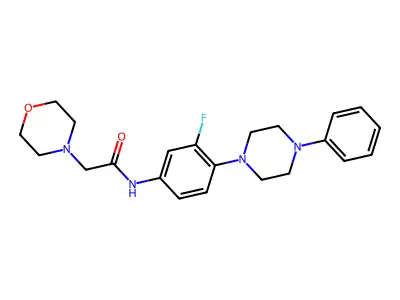 N-[3-fluoro-4-(4-phenyl-1-piperazinyl)phenyl]-2-(4-morpholinyl)acetamide structure
