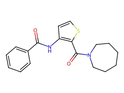 N-[2-(1-azepanylcarbonyl)-3-thienyl]benzenecarboxamide structure