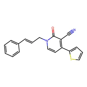 2-oxo-1-[(E)-3-phenyl-2-propenyl]-4-(2-thienyl)-1,2-dihydro-3-pyridinecarbonitrile structure