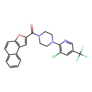 {4-[3-chloro-5-(trifluoromethyl)-2-pyridinyl]piperazino}(naphtho[2,1-b]furan-2-yl)methanone structure