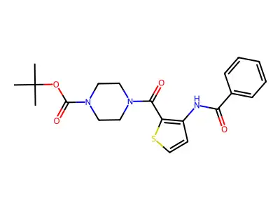 Tert-butyl 4-(3-benzamidothiophene-2-carbonyl)piperazine-1-carboxylate structure