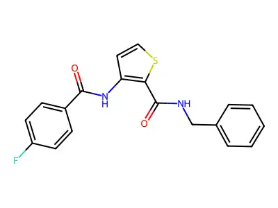 N-benzyl-3-[(4-fluorobenzoyl)amino]-2-thiophenecarboxamide structure