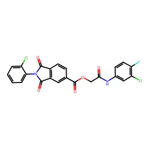 [(3-chloro-4-fluorophenyl)carbamoyl]methyl 2-(2-chlorophenyl)-1,3-dioxo-2,3-dihydro-1H-isoindole-5-carboxylate structure