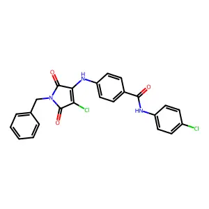 (4-{[4-chloro-2,5-dioxo-1-benzylazolin-3-yl]amino}phenyl)-N-(4-chlorophenyl)ca rboxamide structure