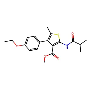 Methyl 4-(4-ethoxyphenyl)-2-isobutyramido-5-methylthiophene-3-carboxylate structure