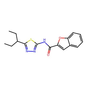 N-[5-(pentan-3-yl)-1,3,4-thiadiazol-2-yl]-1-benzofuran-2-carboxamide structure