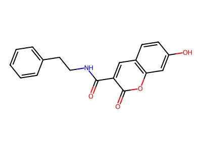 7-hydroxy-2-oxo-N-(2-phenylethyl)-2H-chromene-3-carboxamide structure