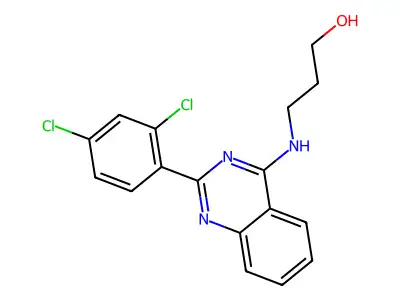 3-[[2-(2,4-Dichlorophenyl)quinazolin-4-yl]amino]propan-1-ol structure