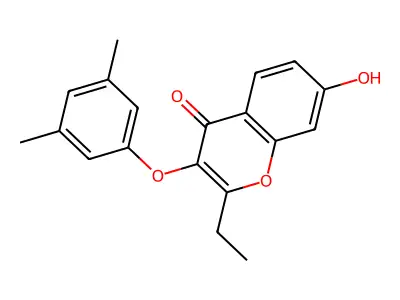 3-(3,5-Dimethylphenoxy)-2-ethyl-7-hydroxychromen-4-one structure