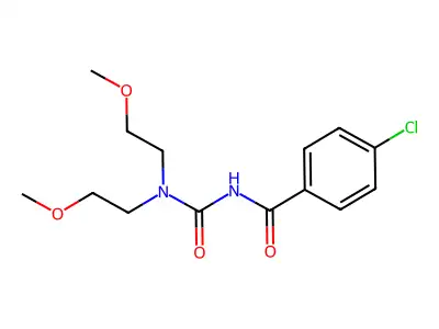 N-[bis(2-methoxyethyl)carbamoyl]-4-chlorobenzamide structure