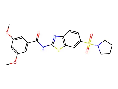 3,5-dimethoxy-N-(6-(pyrrolidin-1-ylsulfonyl)benzo[d]thiazol-2-yl)benzamide structure
