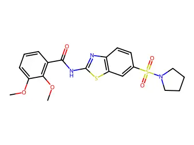 2,3-dimethoxy-N-(6-(pyrrolidin-1-ylsulfonyl)benzo[d]thiazol-2-yl)benzamide structure