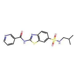 N-(6-(N-isobutylsulfamoyl)benzo[d]thiazol-2-yl)nicotinamide structure