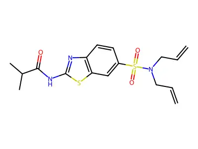N-{6-[(diallylamino)sulfonyl]-1,3-benzothiazol-2-yl}-2-methylpropanamide structure