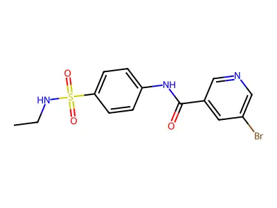 5-bromo-N-(4-(N-ethylsulfamoyl)phenyl)nicotinamide structure