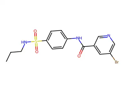 5-bromo-N-(4-(N-propylsulfamoyl)phenyl)nicotinamide structure