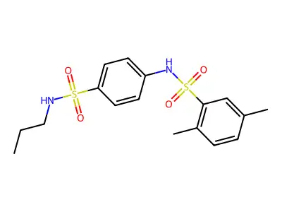 2,5-dimethyl-N-[4-(propylsulfamoyl)phenyl]benzenesulfonamide structure
