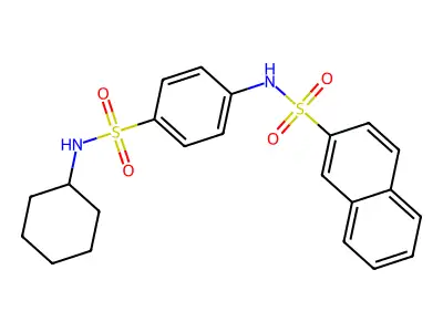 N-{4-[(cyclohexylamino)sulfonyl]phenyl}-2-naphthalenesulfonamide structure