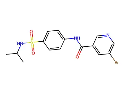 5-bromo-N-[4-(propan-2-ylsulfamoyl)phenyl]pyridine-3-carboxamide structure