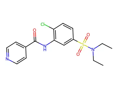 N-[2-chloro-5-(diethylsulfamoyl)phenyl]pyridine-4-carboxamide structure