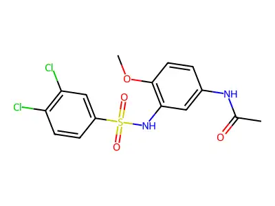 N-[3-[(3,4-dichlorophenyl)sulfonylamino]-4-methoxyphenyl]acetamide structure