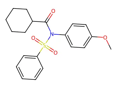 N-(benzenesulfonyl)-N-(4-methoxyphenyl)cyclohexanecarboxamide structure