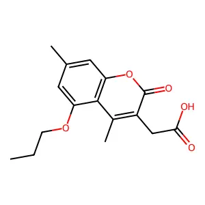 (4,7-dimethyl-2-oxo-5-propoxy-2H-chromen-3-yl)acetic acid structure