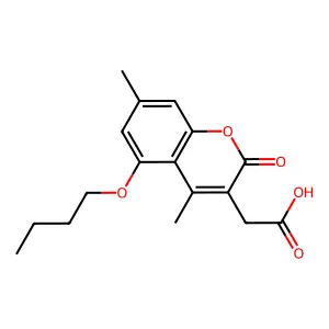 (5-butoxy-4,7-dimethyl-2-oxo-2H-chromen-3-yl)acetic acid structure