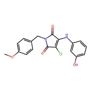 3-Chloro-4-(3-hydroxyanilino)-1-(4-methoxybenzyl)-2,5-pyrroledione structure