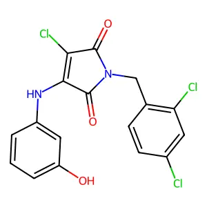 3-Chloro-1-(2,4-dichlorobenzyl)-4-((3-hydroxyphenyl)amino)-1H-pyrrole-2,5-dione structure