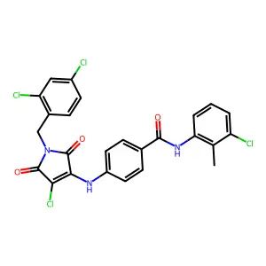 4-((4-Chloro-1-(2,4-dichlorobenzyl)-2,5-dioxo-2,5-dihydro-1H-pyrrol-3-yl)amino)-N-(3-chloro-2-methylphenyl)benzamide structure