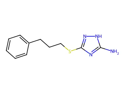 5-[(3-phenylpropyl)sulfanyl]-4H-1,2,4-triazol-3-amine structure