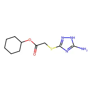cyclohexyl 2-(5-amino-4H-1,2,4-triazol-3-ylthio)acetate structure