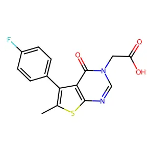 (5-(4-fluorophenyl)-6-methyl-4-oxothieno[2,3-d]pyrimidin-3(4H)-yl)acetic acid structure