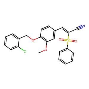 (2E)-3-{4-[(2-chlorobenzyl)oxy]-3-methoxyphenyl}-2-(phenylsulfonyl)prop-2-enenitrile structure