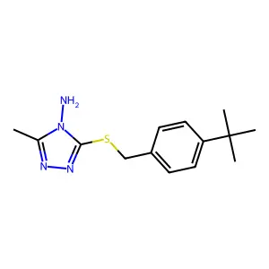 5-{[4-(Tert-butyl)phenyl]methylthio}-3-methyl-1,2,4-triazole-4-ylamine structure