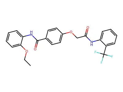 N-(2-ethoxyphenyl)-4-[2-oxo-2-[2-(trifluoromethyl)anilino]ethoxy]benzamide structure
